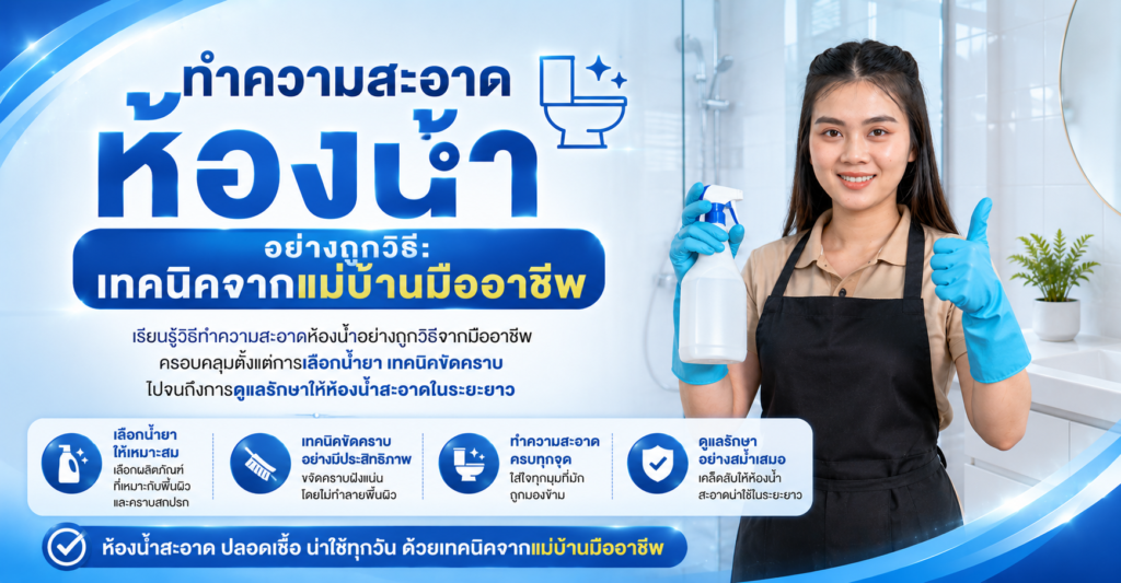 ทำความสะอาดห้องน้ำอย่างถูกวิธี: เทคนิคจากแม่บ้านมืออาชีพ
