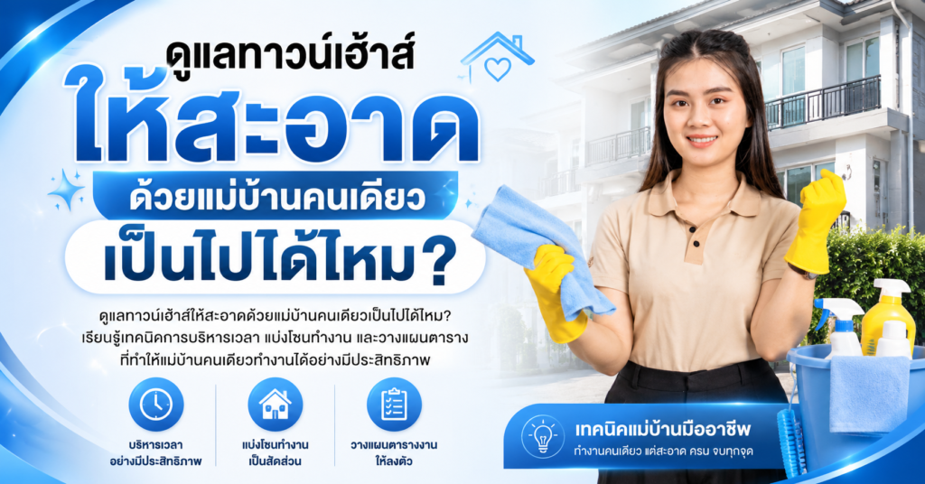 ดูแลทาวน์เฮ้าส์ให้สะอาดด้วยแม่บ้านคนเดียว เป็นไปได้ไหม?