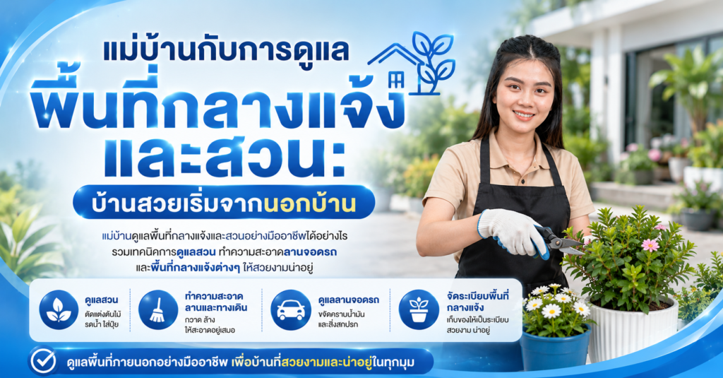 แม่บ้านกับการดูแลพื้นที่กลางแจ้งและสวน: บ้านสวยเริ่มจากนอกบ้าน