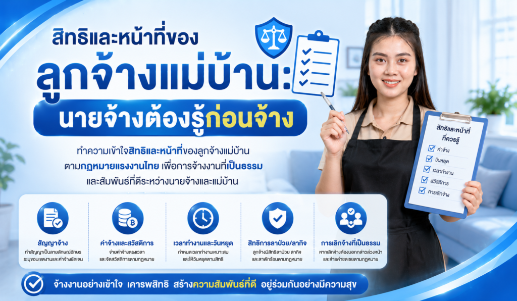 สิทธิและหน้าที่ของลูกจ้างแม่บ้าน: นายจ้างต้องรู้ก่อนจ้าง