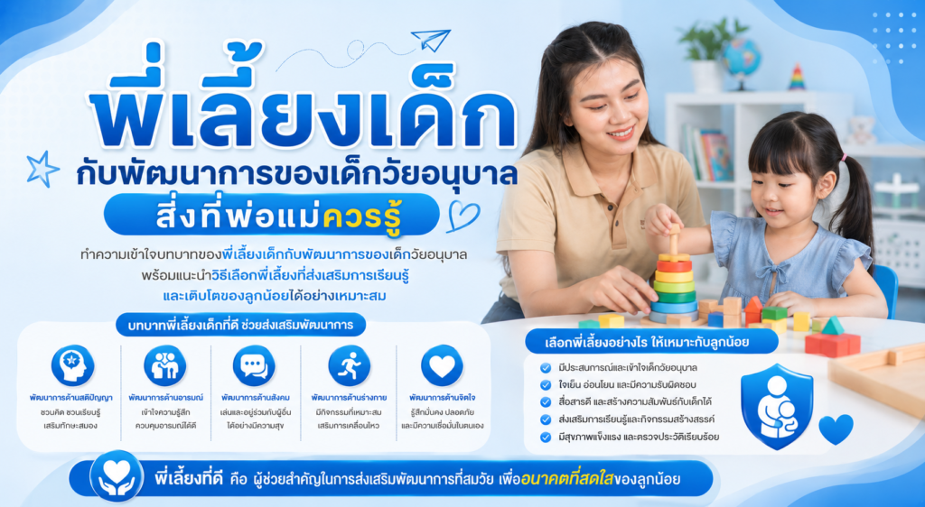 พี่เลี้ยงเด็กกับพัฒนาการของเด็กวัยอนุบาล: สิ่งที่พ่อแม่ควรรู้