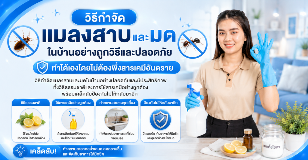 วิธีกำจัดแมลงสาบและมดในบ้านอย่างถูกวิธีและปลอดภัย ทำได้เองโดยไม่ต้องพึ่งสารเคมีอันตราย