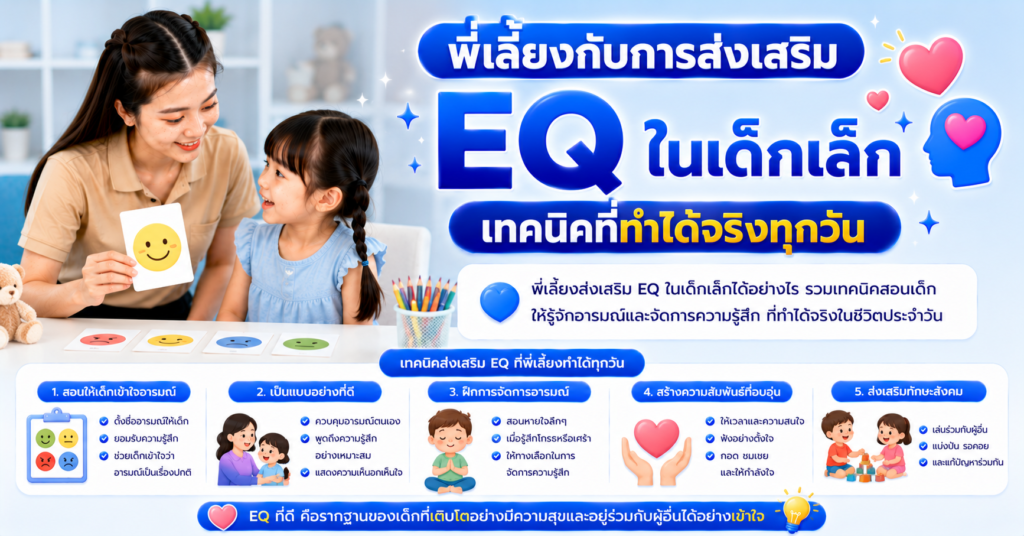 พี่เลี้ยงกับการส่งเสริม EQ ในเด็กเล็ก เทคนิคที่ทำได้จริงทุกวัน
