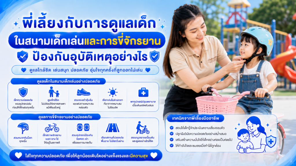 ดูแลเด็กในสนามเด็กเล่น